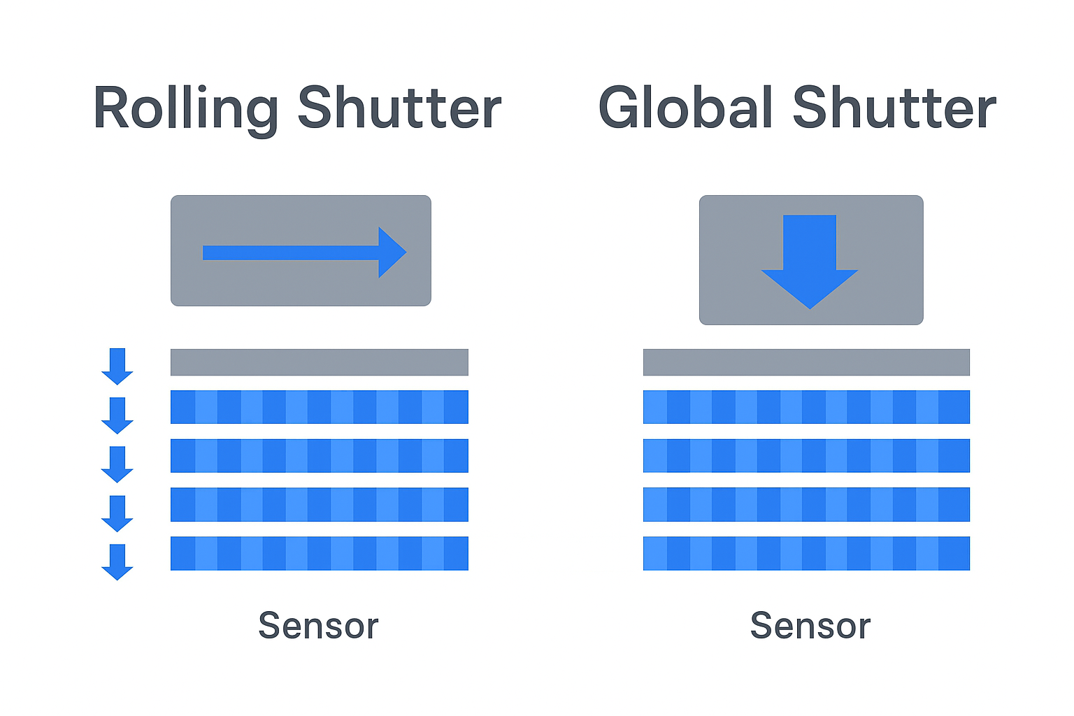 Rolling vs Global Shutter in sCMOS Cameras