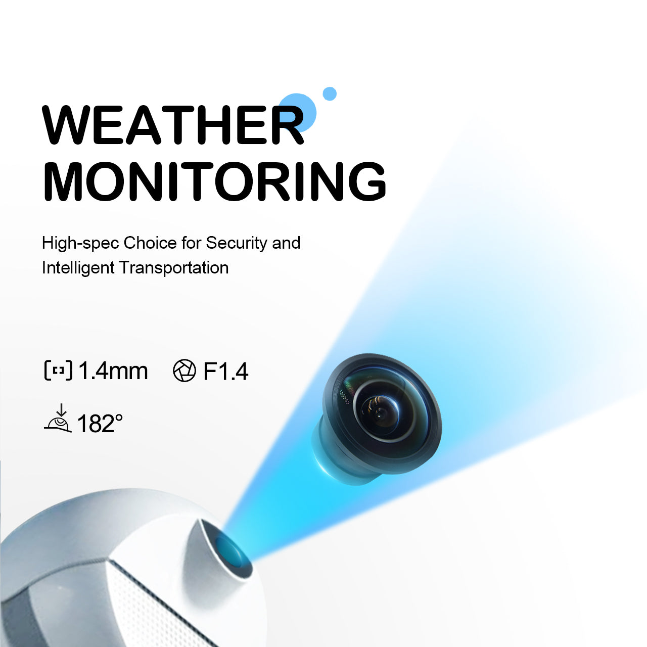 High Resolution Fisheye Lens 2.3-6.99mm EFL C/CS-Mount Durable and Robust