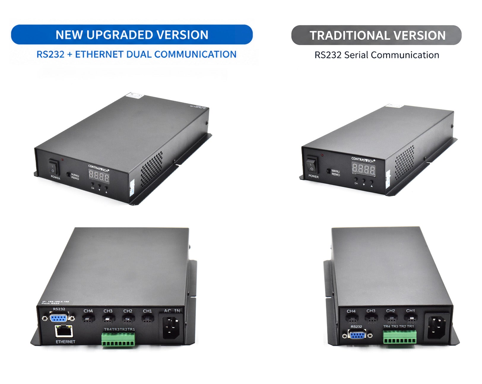 VT-LT4-24150PWDC-E4 Ethernet & RS232 24V 4-Channel Digital LED Light Source Controller - Rapixel Offical Store