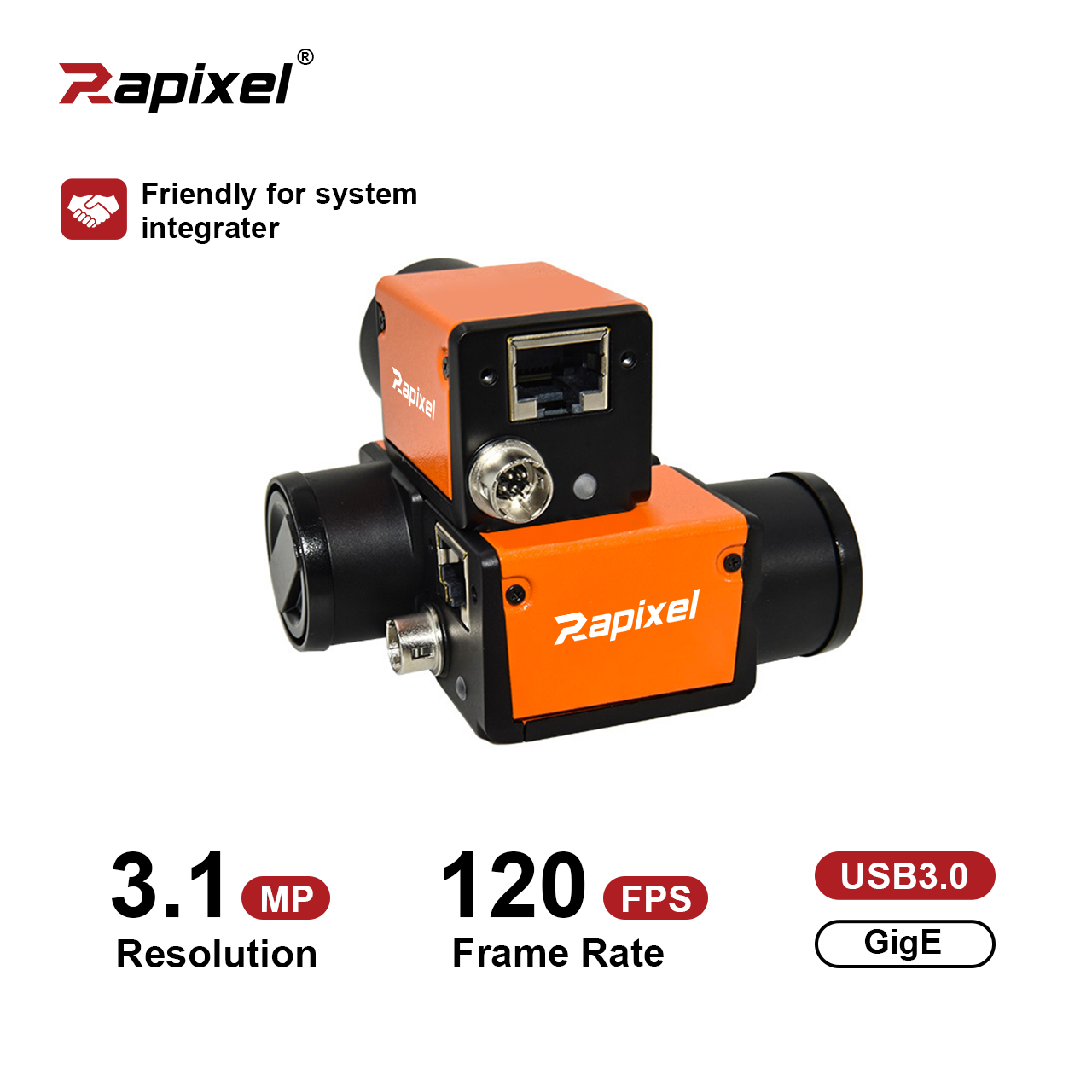 Precise 3MP 1/1.8" IMX265 35fps IMX252 120fps GigE/USB3.0 Global Shutter Machine Vision Camera