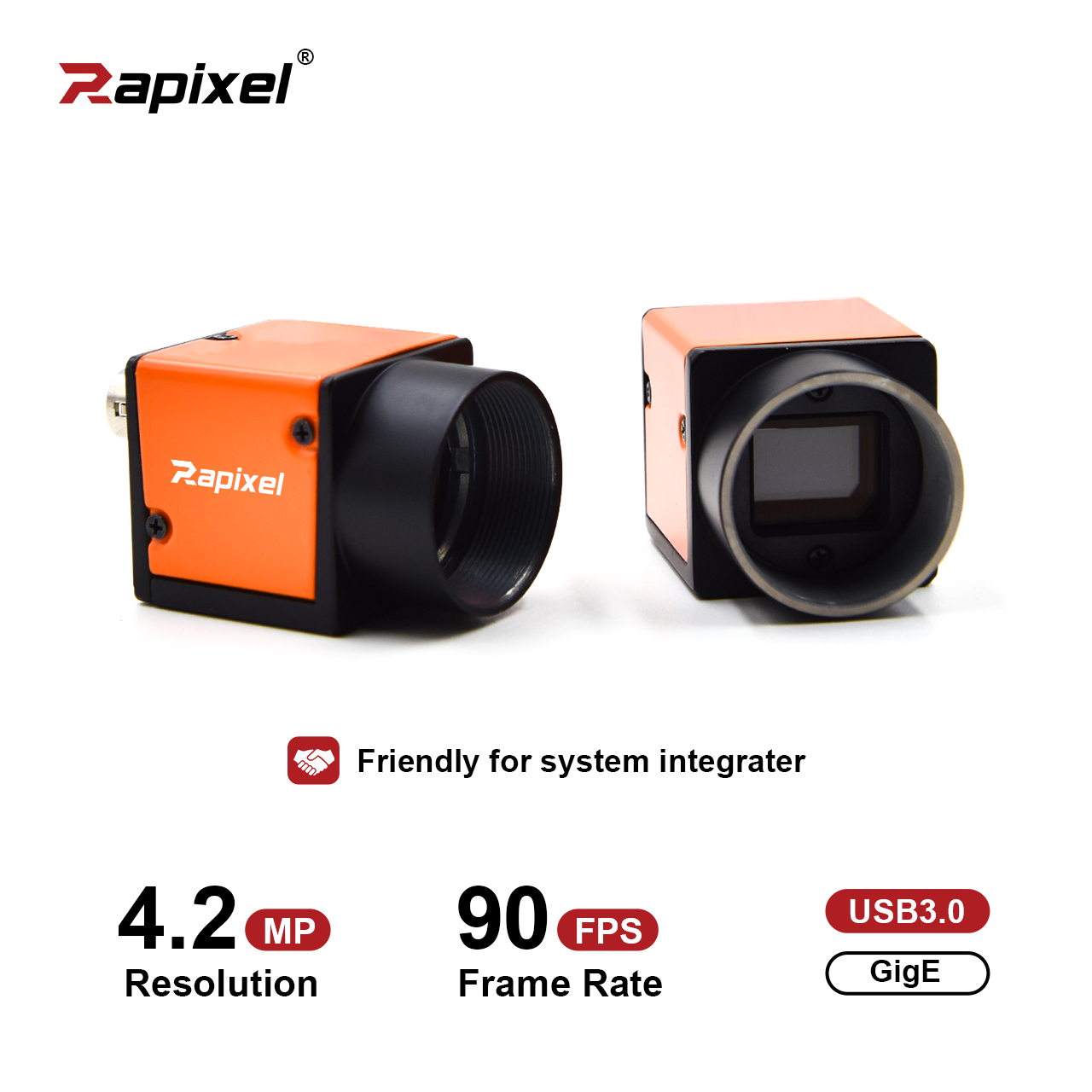 Mars4100C 4.1MP 28fps 90fps 1" CMV4000 GigE/USB3.0 Global Shutter Machine Vision Camera