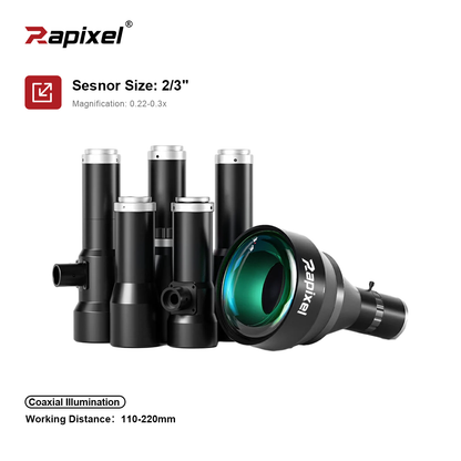 High Resolution Telecentric Lenses CLW2 WD 220mm support up to 2/3” 12M high-speed camera