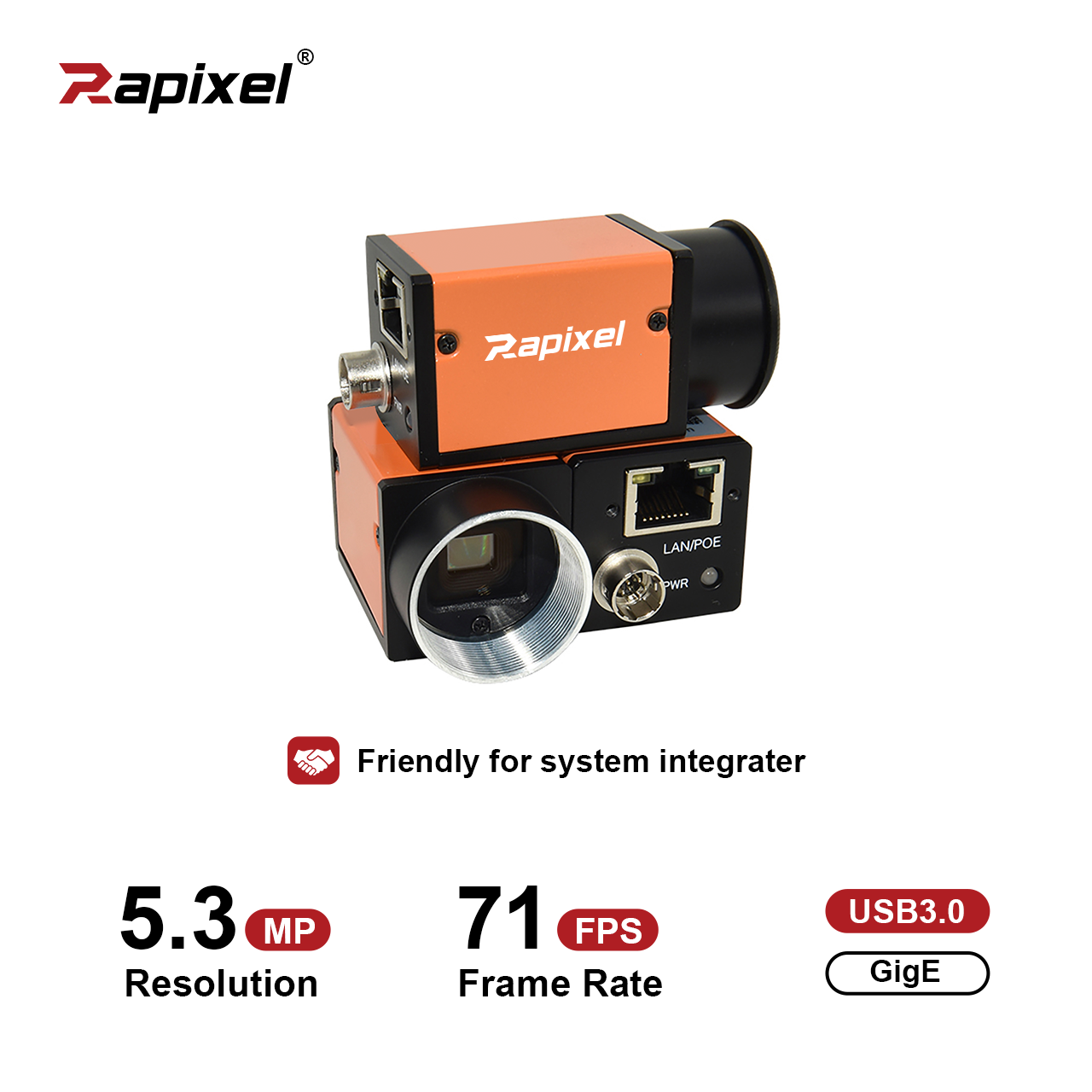 Mars5300X 5.3MP 20fps 71fps 2/3" XGS5000 GigE USB3.0 IC Mark Positioning Machine Vision Camera