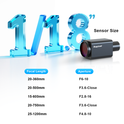 VLEN-SW Series 1/1.8" 400–1800nm C-Mount High-Resolution Optics SWIR Zoom Lenses