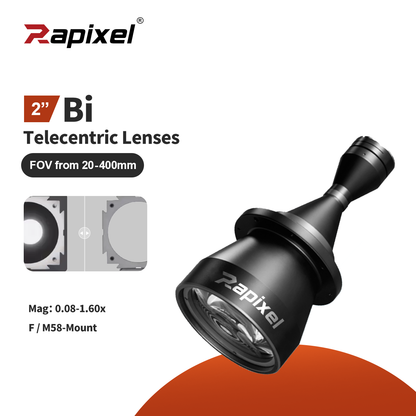BTL-2'' Bi-Telecentric Lenses M42/M58 WD110-465 FOV 36-300mm