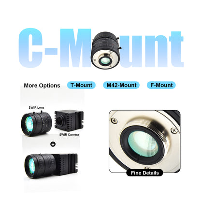 2/3" 5MP FL 8mm 12mm 16mm Wavelength 900-1700nm C-mount SWIR Lens