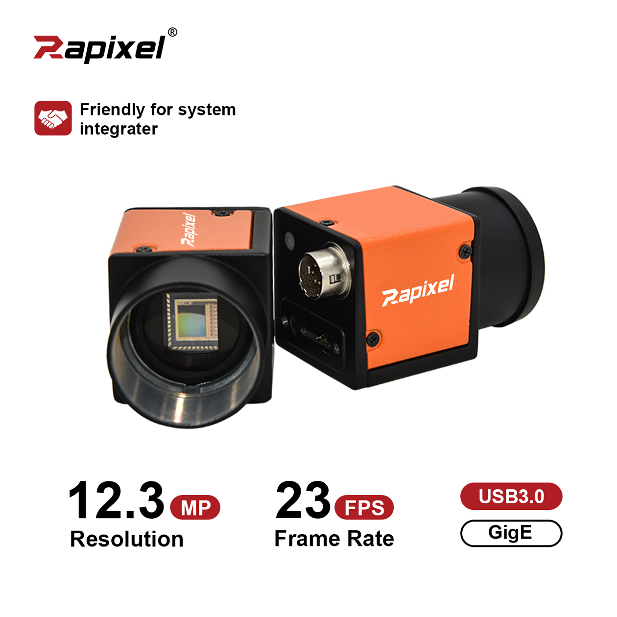 Mars12MS 12MP 9fps 23fps 1.1" IMX304 GigE USB3.0 Machine Vision Camera