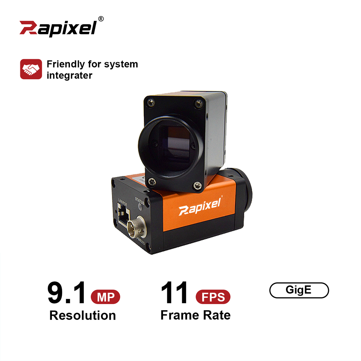 Mars9000G-11GM 9MP 11fps 2/3" GMAX2509 GigE Machine Vision Camera
