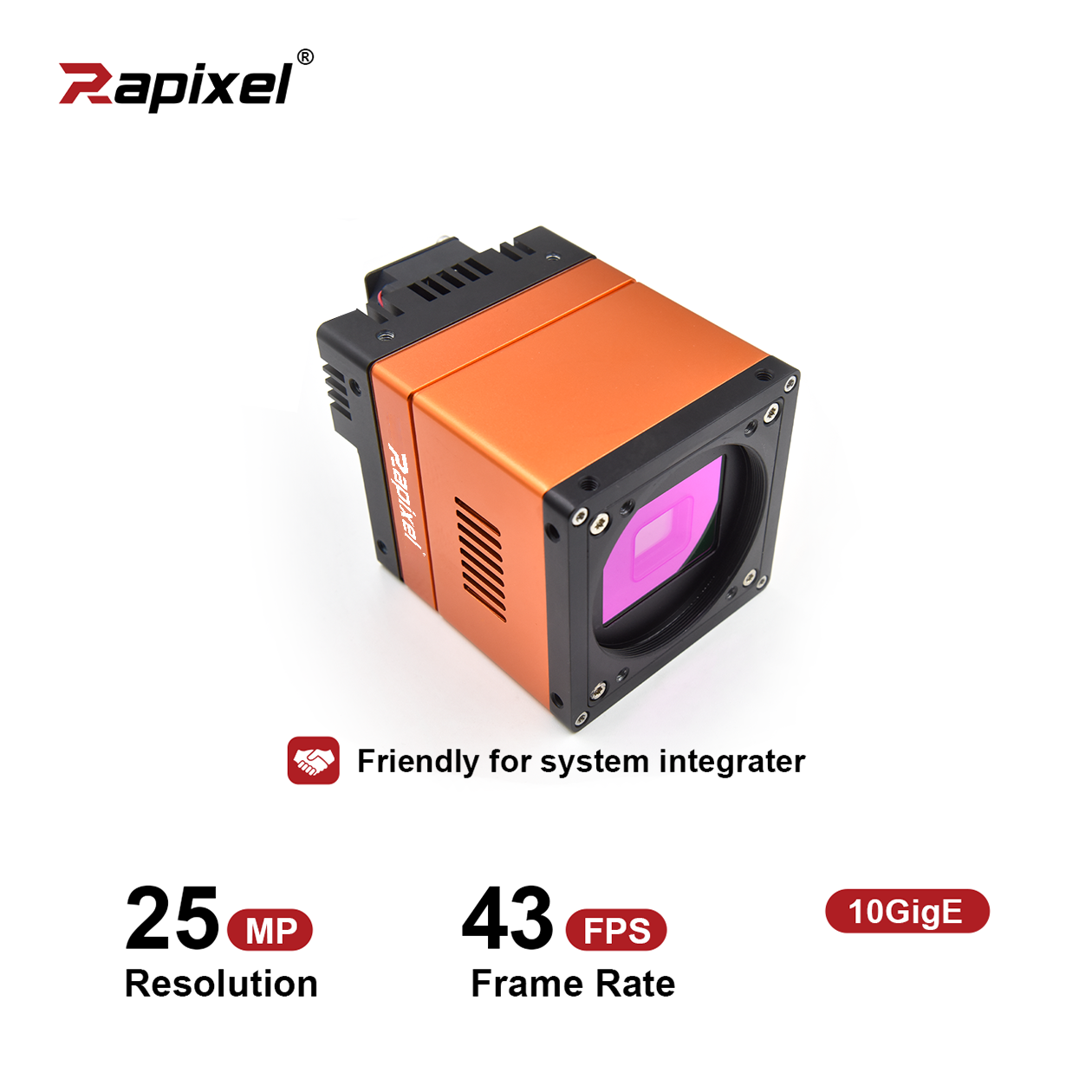 25MP 43fps Sensor Size 23x23mm Python25K 10GigE Global Shutter Machine Vision Camera