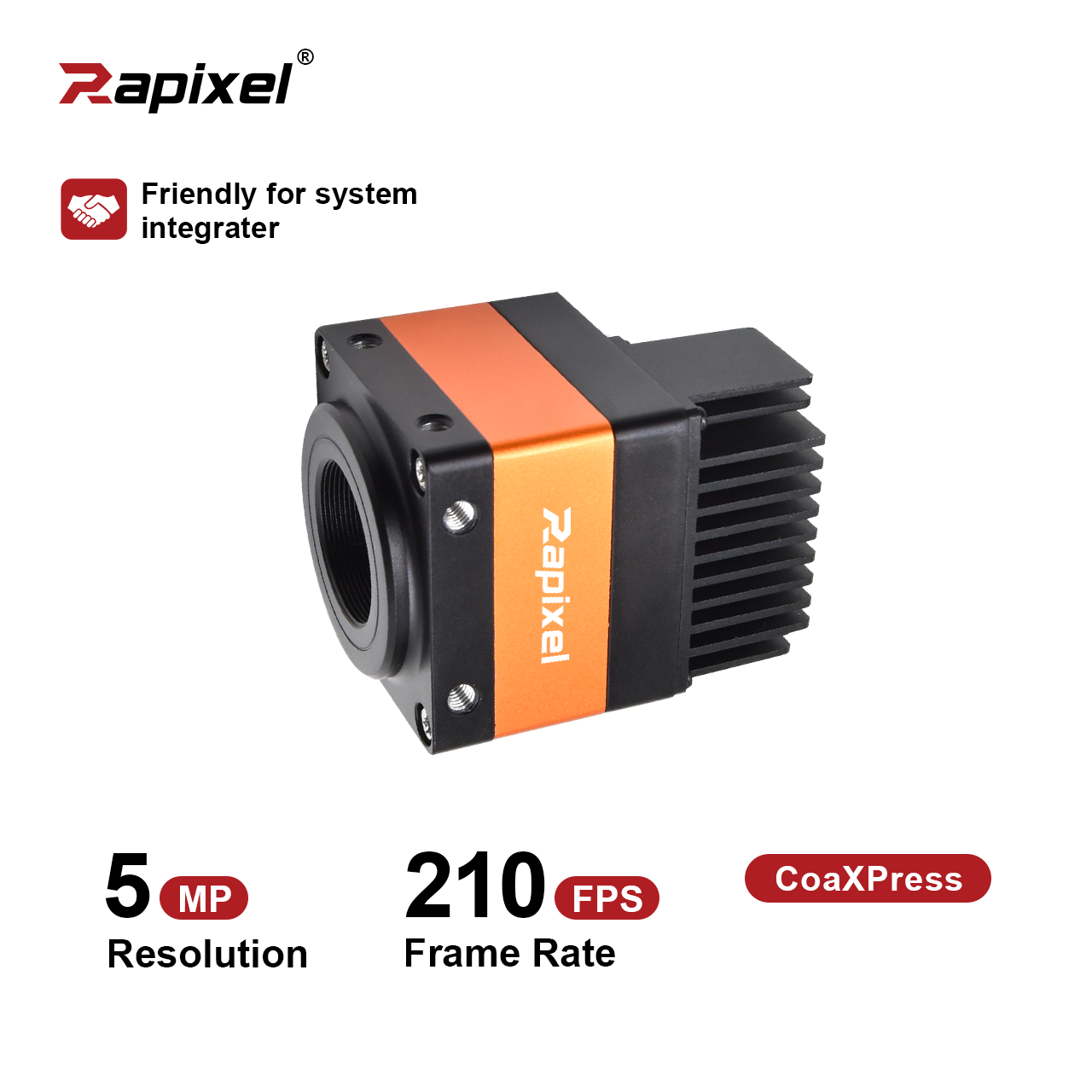 5MP 210fps 1/2" GMAX2505 CoaXPress Machine Vision Global Shutter Camera Mars5MG-210XM