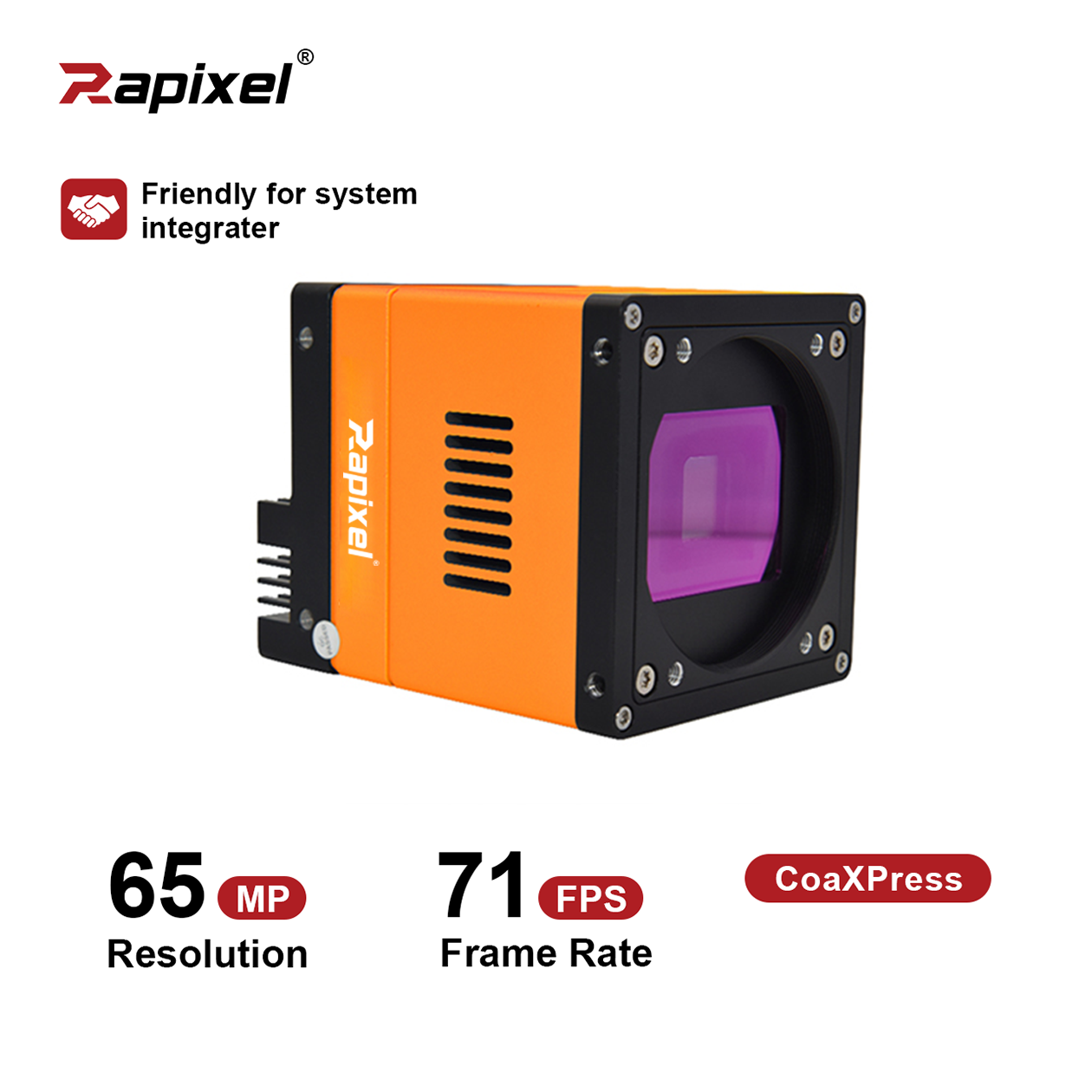 65MP 31fps 71fps 2.2" GMAX3265 CoaXPress Global Shutter Area Scan Industrial Camera