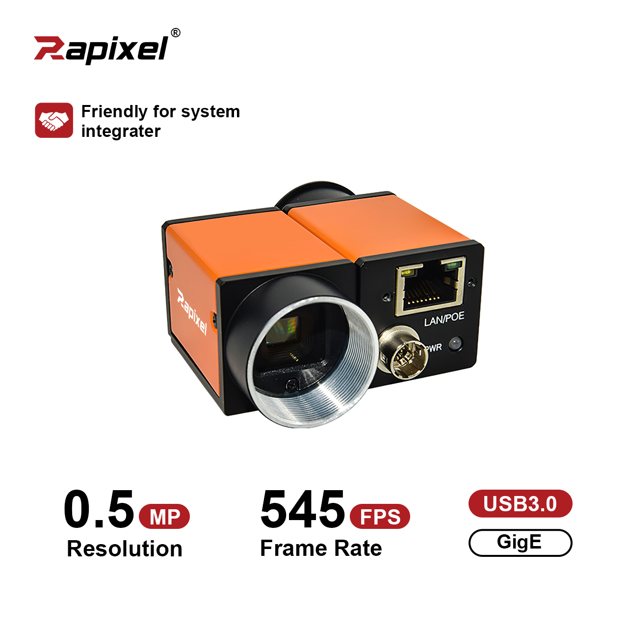 Global Shutter 0.5MP 454fps 200fps 1/3.6" PYTHON500 High Speed Machine Vision Camera