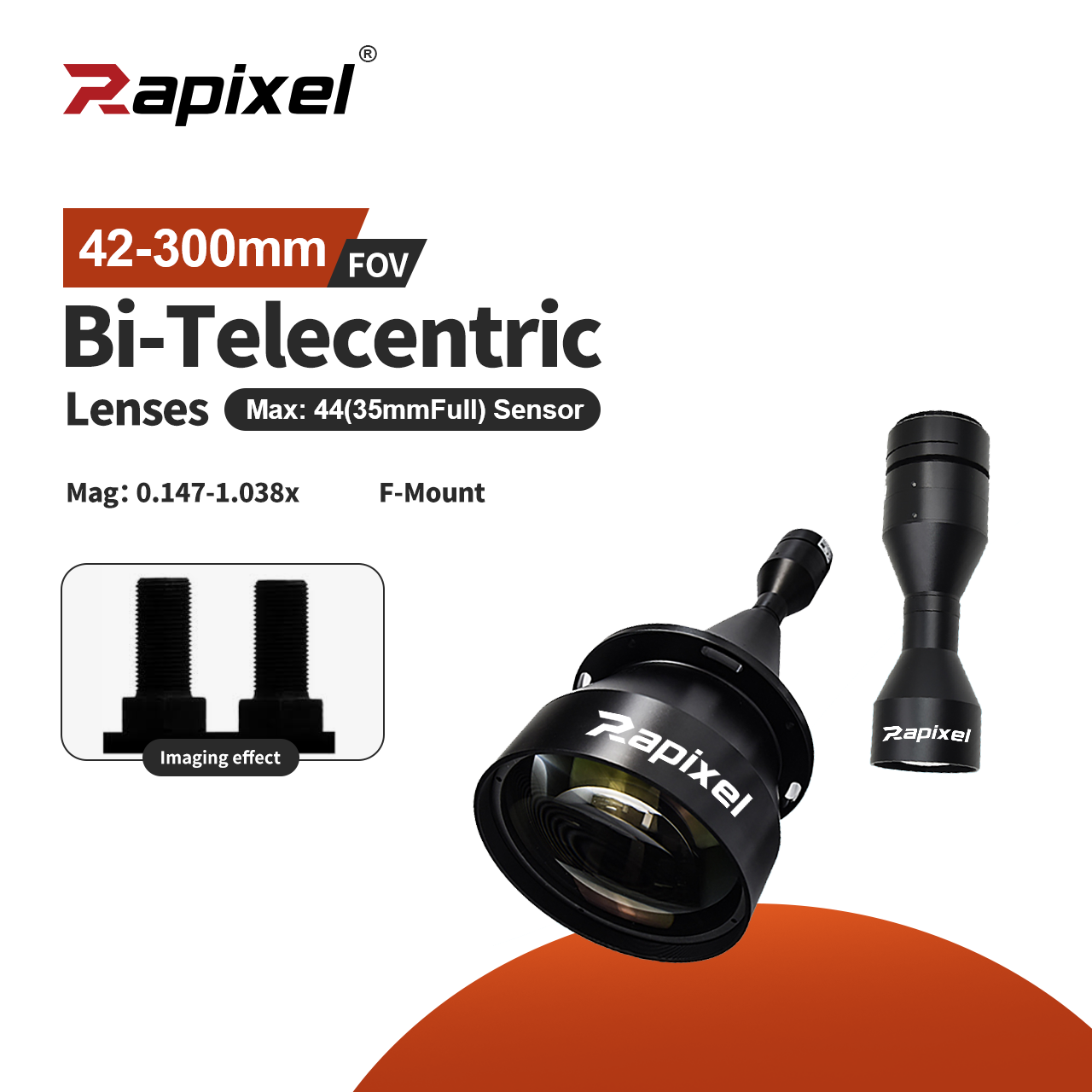 BTL-FF SERIES 44mm Bi-Telecentric Lenses M58 WD118-465 FOV 42-300mm