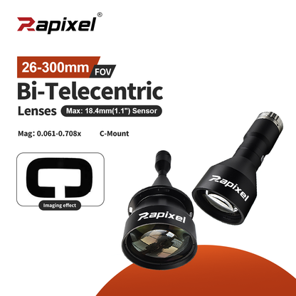 BTL-H1.1'' Bi-Telecentric Lenses C-Mount WD73-465 FOV 26-300mm