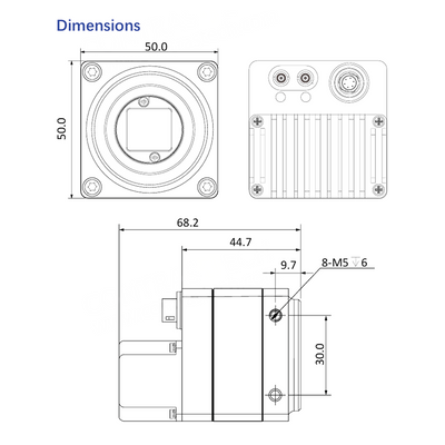 5MP 210fps 1/2" GMAX2505 CoaXPress Machine Vision Global Shutter Camera Mars5MG-210XM