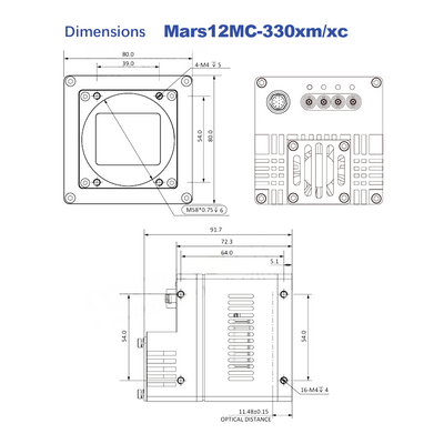 65MP 31fps 71fps 2.2" GMAX3265 CoaXPress Global Shutter Area Scan Industrial Camera