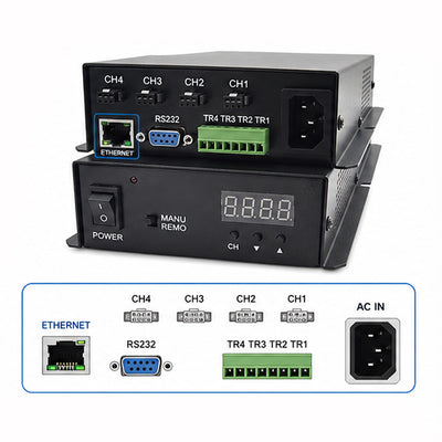 VT-LT4-24150PWDC-E4 24V Ethernet and RS232 LED light source controller