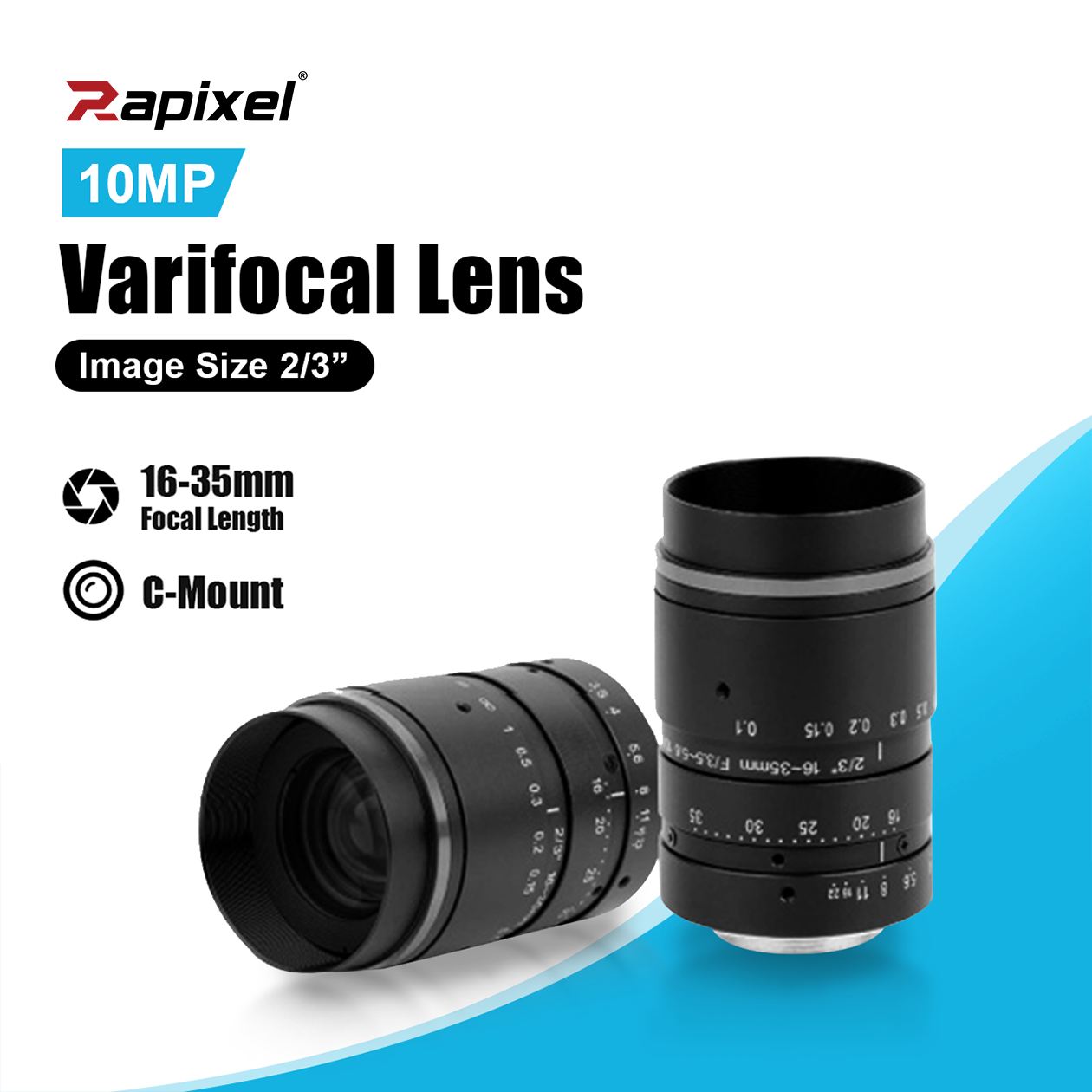 10 Mega Pixels 2/3 " Varifocal Industrial Lens