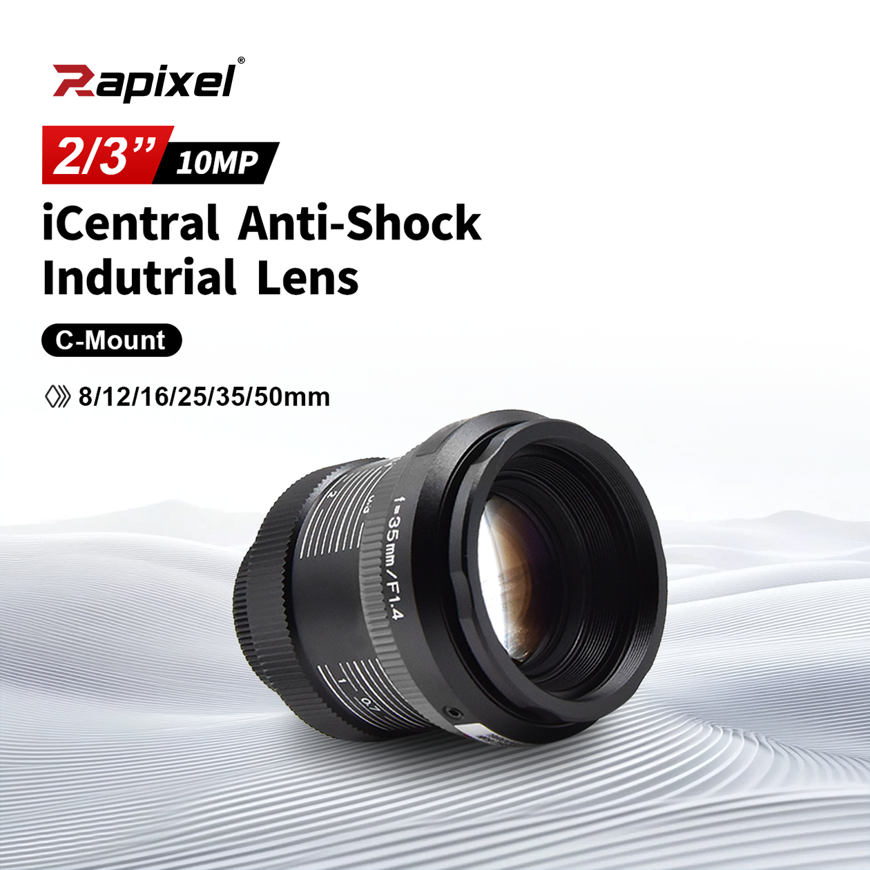 10 Mega Pixels 2/3 " Anti-Shock Industrial Lens