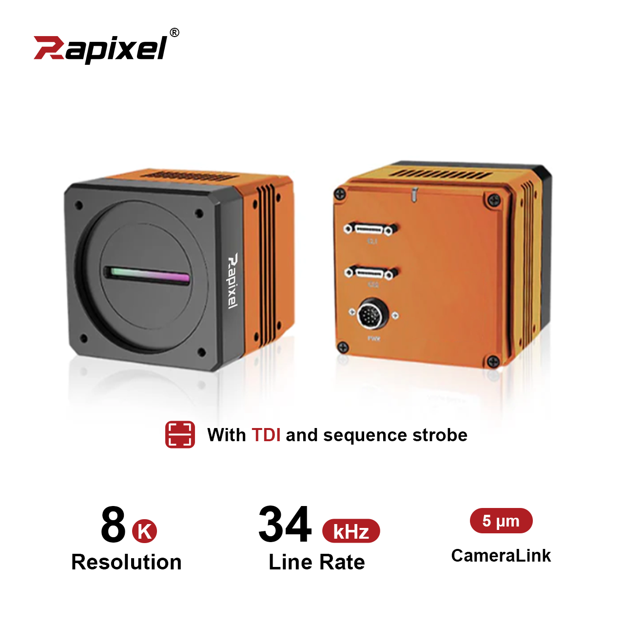 8K 5μm 34kHz Gpixel CameraLink 8192x6 Machine Vision TDI Line Scan Camera Mars8006G-L34CC