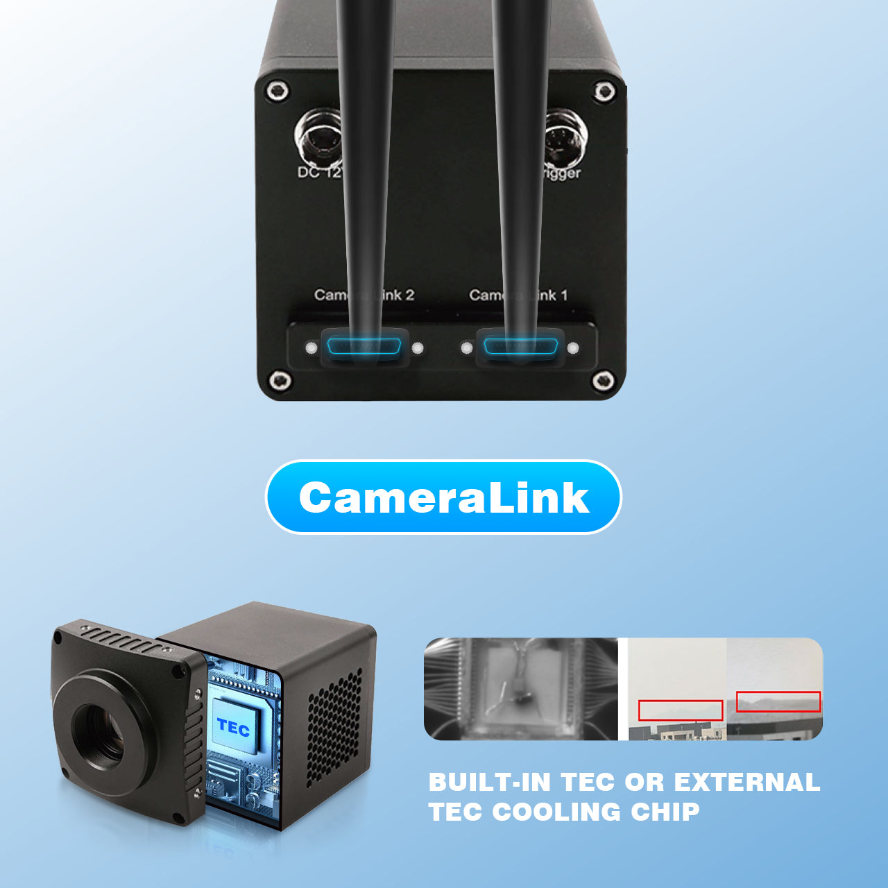 iBoostX 640x512 1000fps InGaAs Short Wavelength 900-1700nm CameraLink Cooling SWIR Camera
