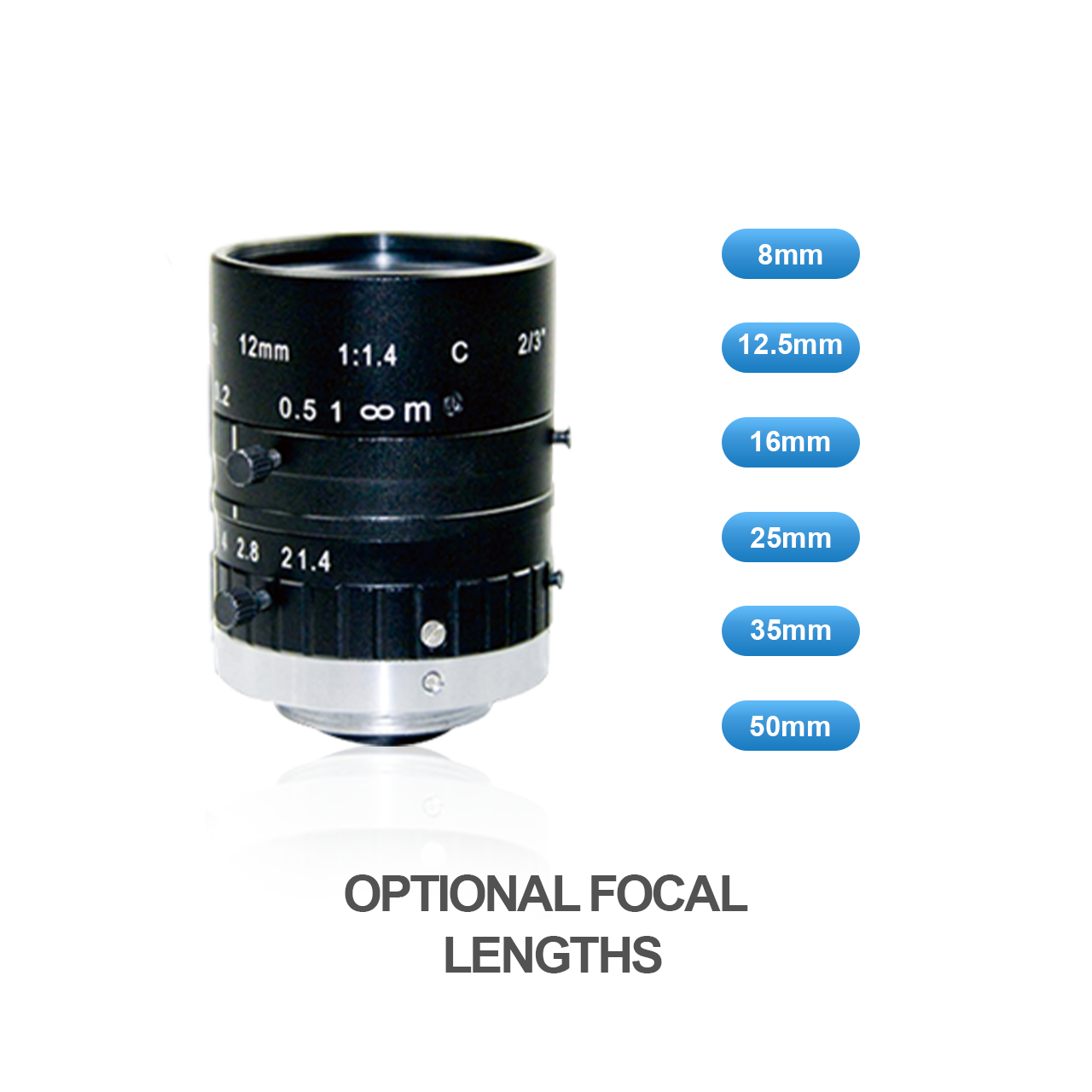 4/3" 35mm 60lp/mm Fixed Rugged Design 900–1700nm M42 SWIR Lens