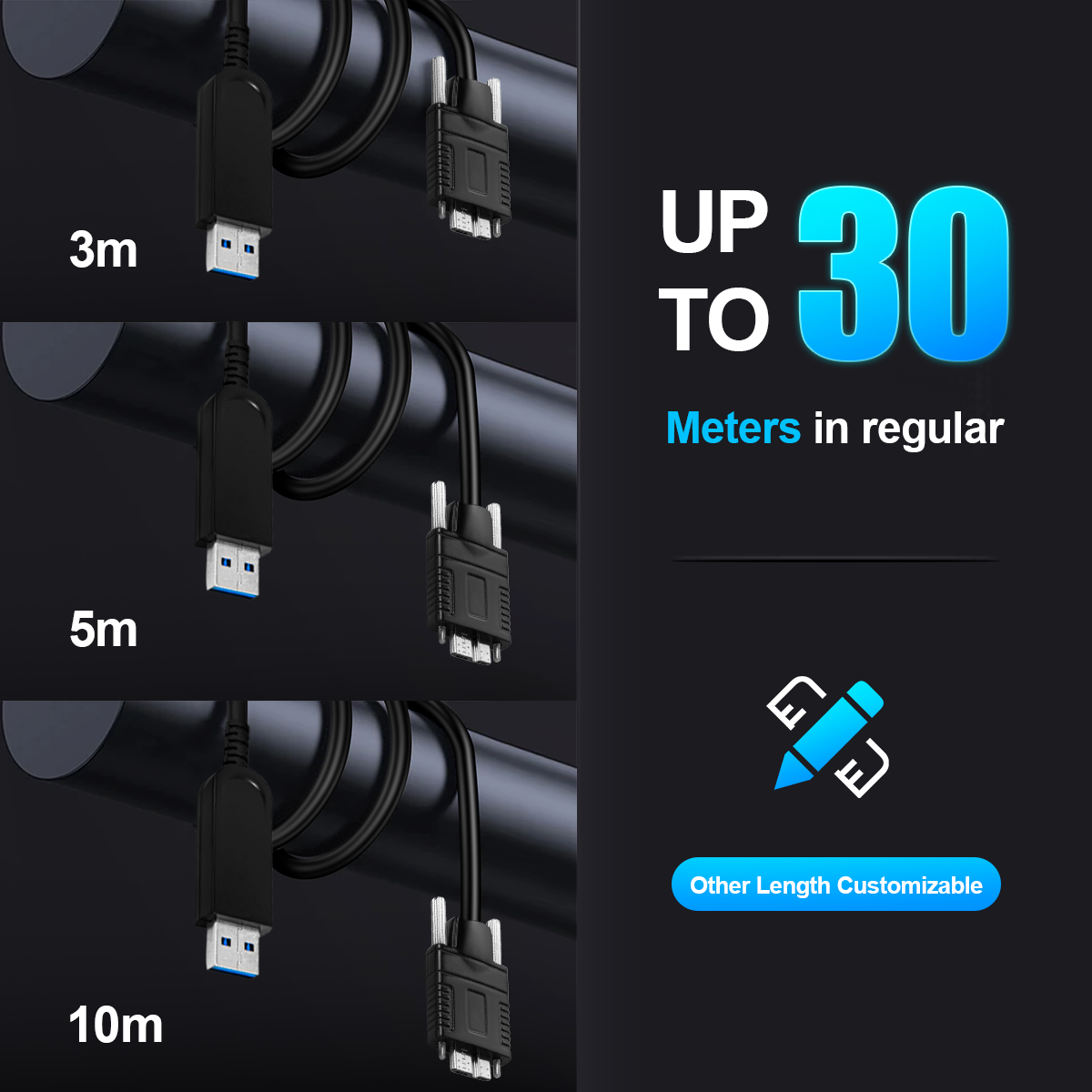 3m 5m AOC 10m/20m High-Speed Data Transmission USB 3.0 Cable for Industrial Camera