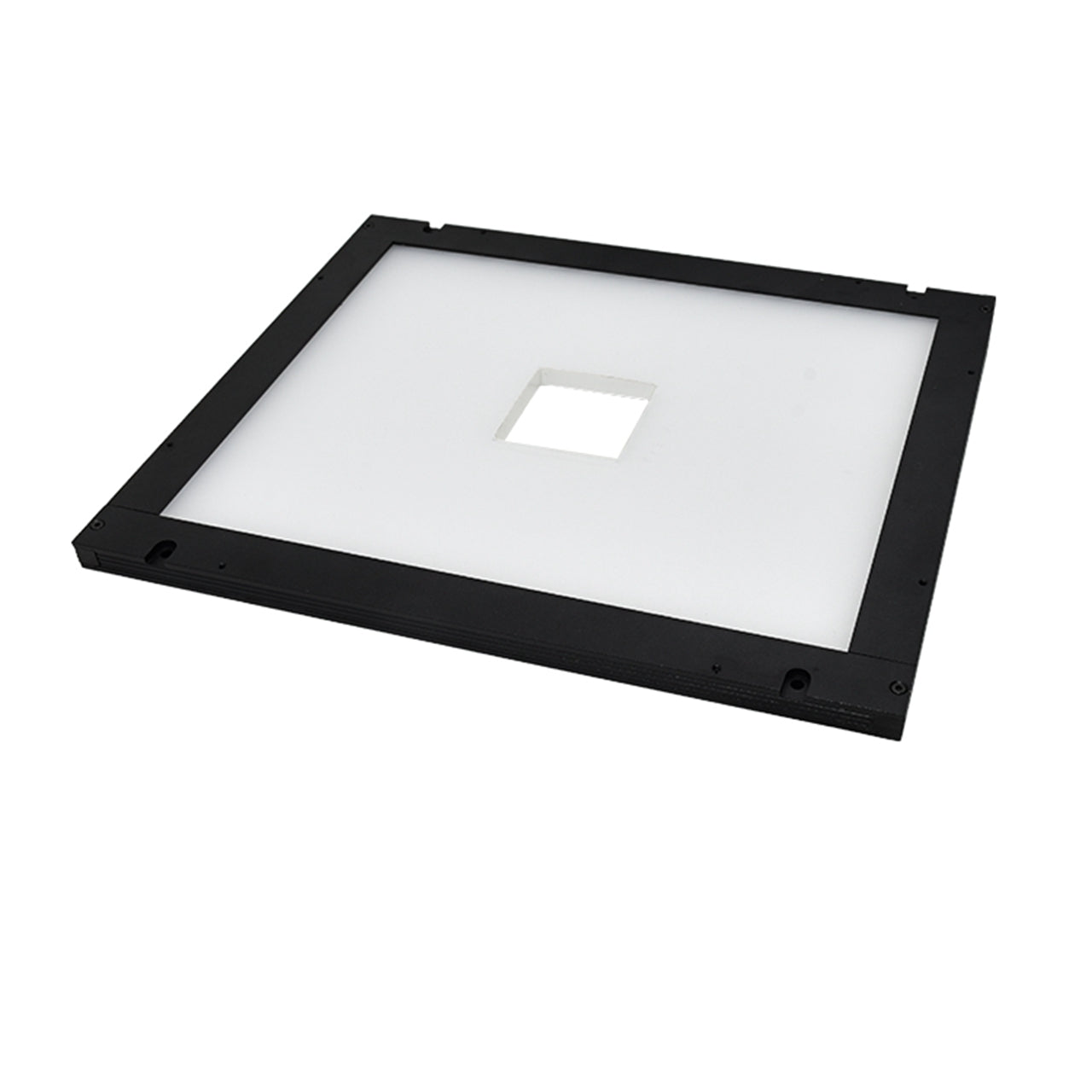 Machine vision LED light featuring central opening for overhead camera imaging