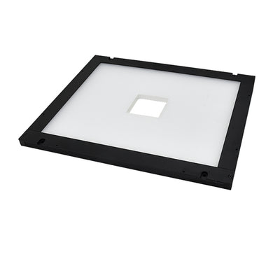 Machine vision LED light featuring central opening for overhead camera imaging
