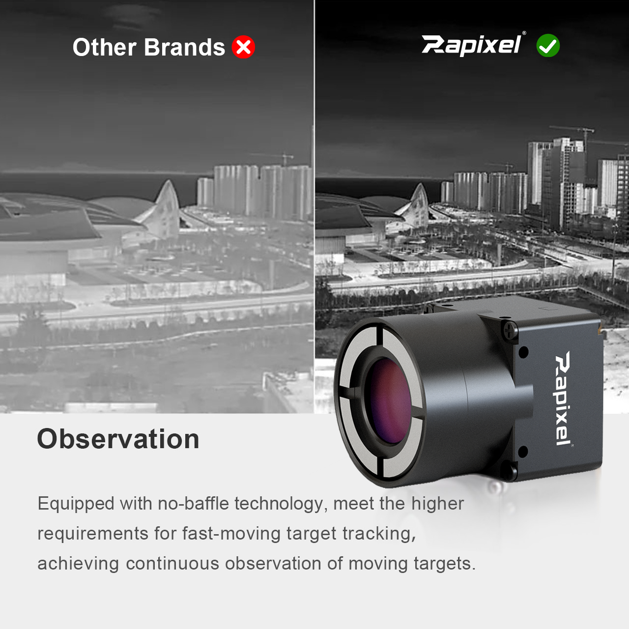 iVaSL256LW 256x192 50Hz 3.9mm Shutterless LWIR UAV Camera Module