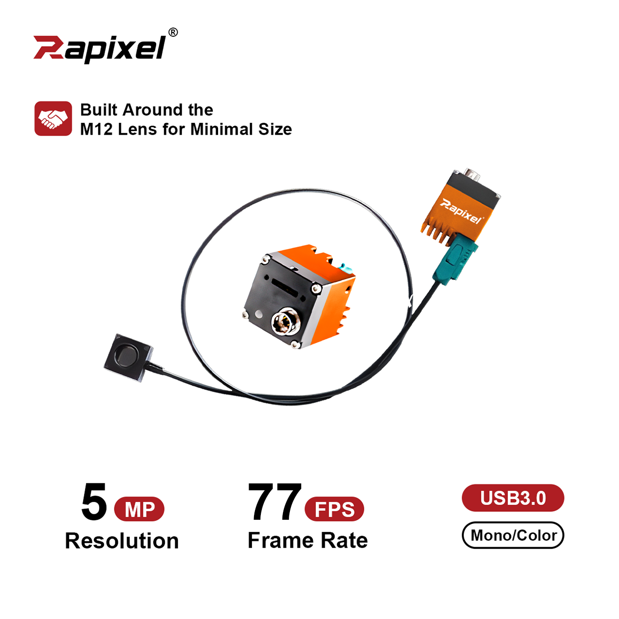iCap-MU50-BS Split-Type 5MP USB3.0 Rolling Shutter Area Scan Camera