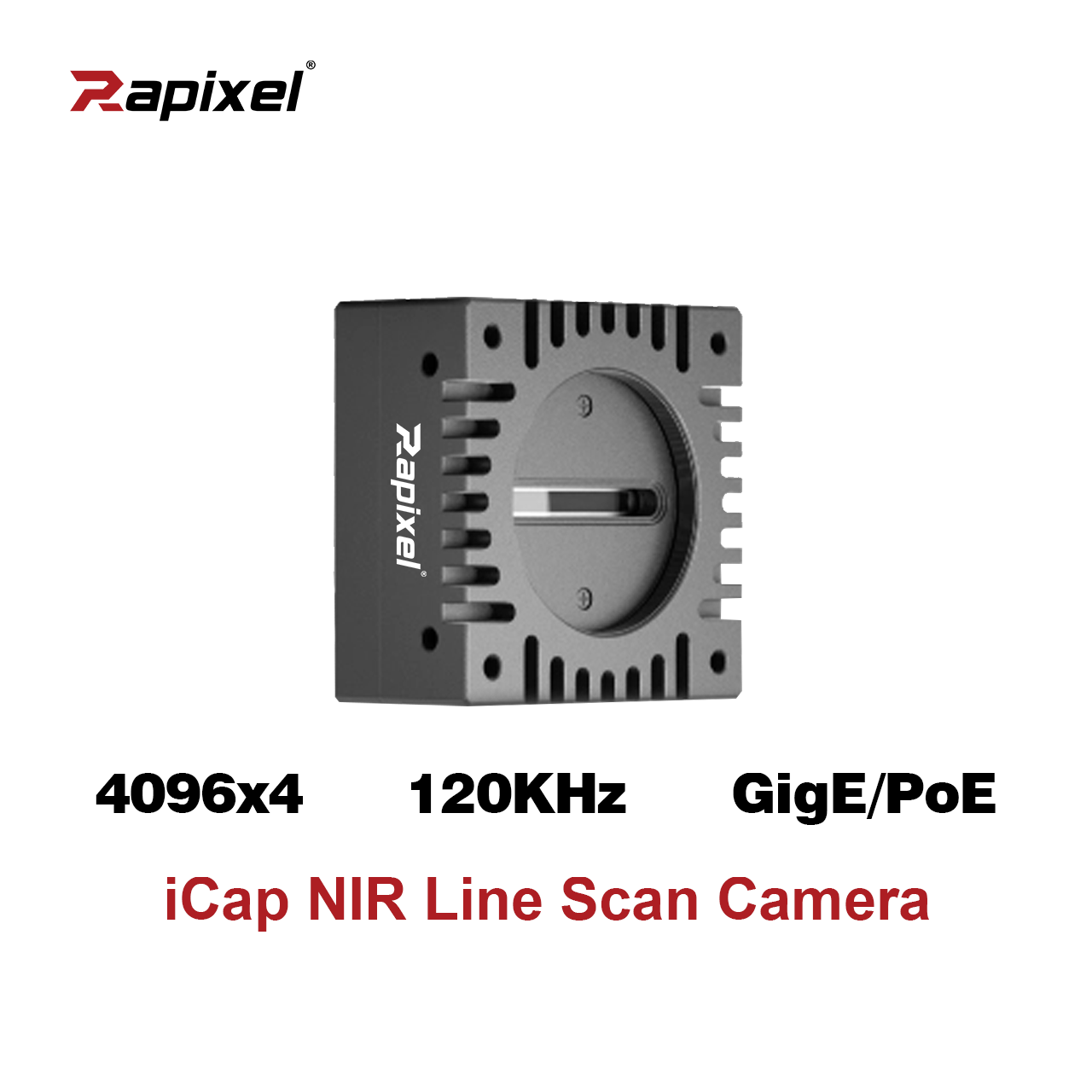 iCap 4K 7μm 120kHz GigE 4096x4 M42 1/2/4 TDI Line Scan NIR Camera