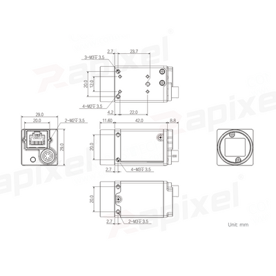 SWIR camera used in laboratory spectroscopy with Sony IMX990 sensor