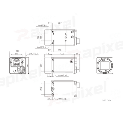 iCt-SWG130S-Pro 1.3MP 1/2" IMX990 SWIR Camera | 400–1700nm GigE Vision for Fruit Sorting