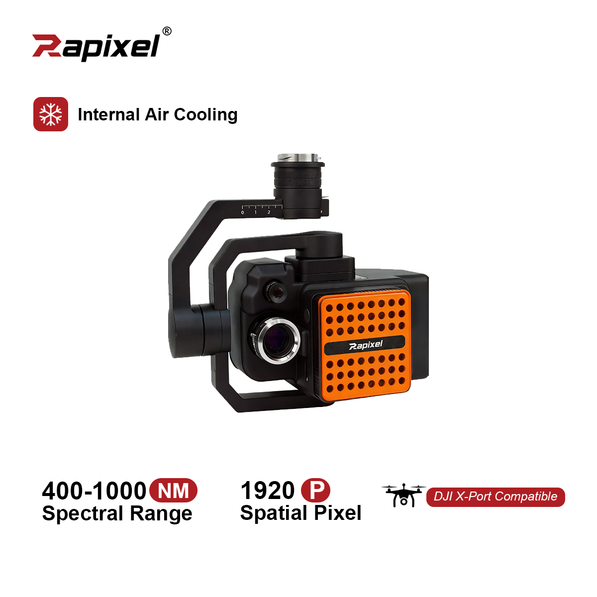 iRb10UVN36M-FY Hyperspectral Camera — 400–1000nm, 1200 Spectral Channels, USB Interface, DJI X-Port Compatible